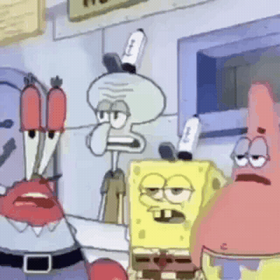 SpongeBob SquarePants Patrick Star Squidward Standing Together GIF