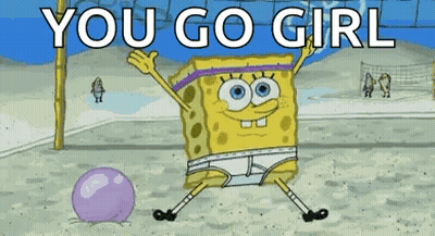 SpongeBob SquarePants Playing Volleyball In Underwear And Headband GIF