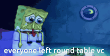 SpongeBob SquarePants Sad Everyone Left Round Table GIF
