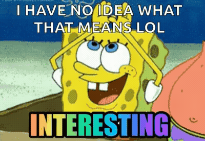 SpongeBob SquarePants Saying I Have No Idea What That Means LOL Interesting GIF