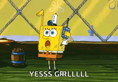 SpongeBob SquarePants Sitting At Diner GIF