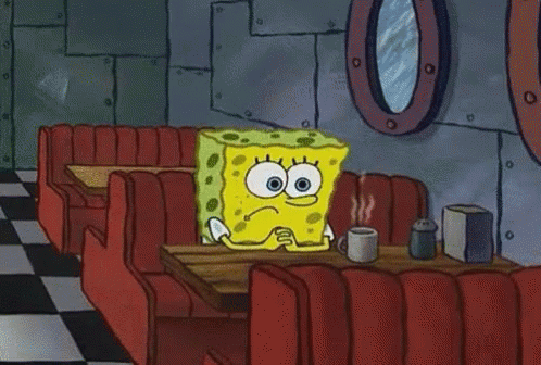 SpongeBob SquarePants Sitting At Diner Table GIF
