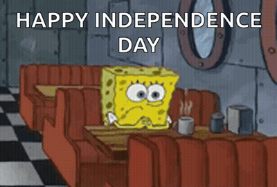 Spongebob Squarepants Sitting At Diner Table GIF