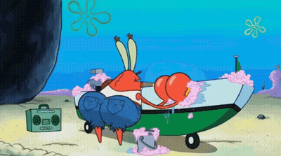 SpongeBob SquarePants Sitting In Boat On Beach GIF