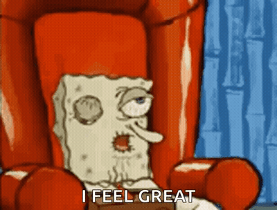 SpongeBob SquarePants Sitting In Red Chair GIF