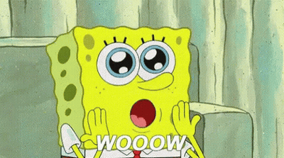 Spongebob Squarepants Sitting On Couch Holding Paper Saying Wooow GIF