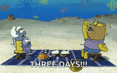 SpongeBob SquarePants Sitting On Picnic Blanket Eating GIF
