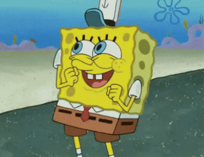 SpongeBob SquarePants Smiling On Beach GIF