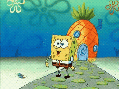 Spongebob Squarepants Standing In Front Of Pineapple House GIF