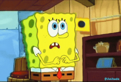 SpongeBob SquarePants Standing In Front Of Shelf GIF