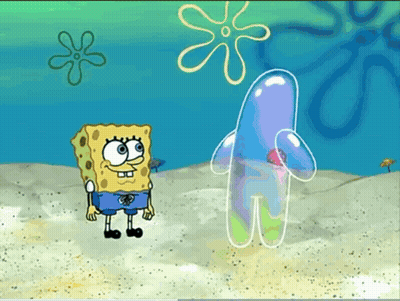 SpongeBob SquarePants Standing Next To Bubble GIF
