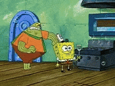 SpongeBob SquarePants Standing Next To Frog GIF