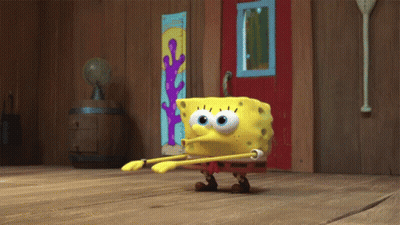 SpongeBob SquarePants Standing On Wooden Floor GIF
