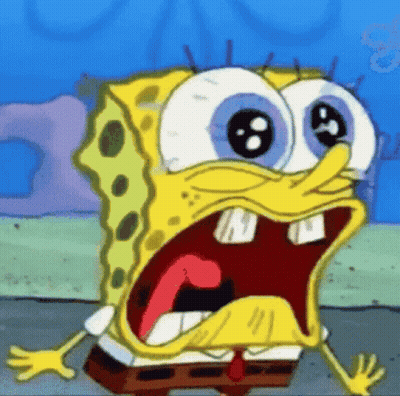 Spongebob Squarepants Surprised Face Mouth Open Eyes Closed GIF