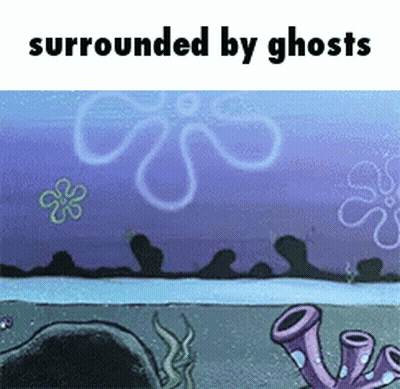 Spongebob Squarepants Surrounded By Ghosts Meme GIF