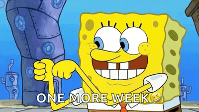 Spongebob Squarepants Thumbs Up Saying One More Week GIF