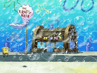 SpongeBob SquarePants Walking Toward Krusty Krab GIF