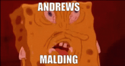 Spongebob Squarepants With Andrews Malding On Face GIF