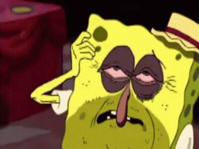 Spongebob Squarepants With Hat Looking Tired GIF