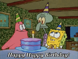  Spongebob Squidward Patrick Birthday Cake GIF