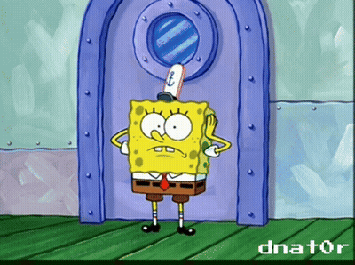 SpongeBob Standing In Front Of Door With Dnator GIF