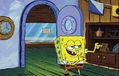 SpongeBob Standing In Front Of Open Door GIF