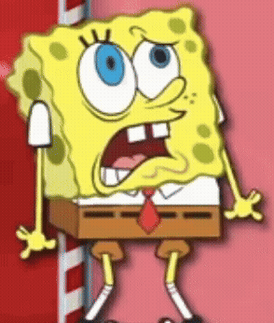 SpongeBob Standing In Front Of Red Wall GIF