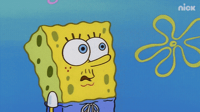 SpongeBob Standing Next To Flower With Nick Logo GIF