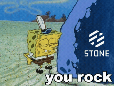 SpongeBob Standing Next To Stone GIF