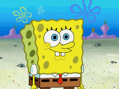 SpongeBob Standing On Sandy Beach GIF
