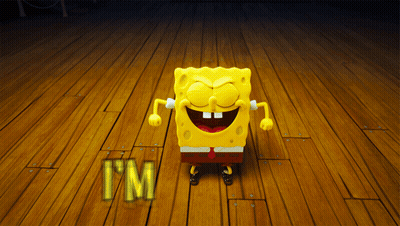 SpongeBob Standing On Wooden Floor Saying I'm GIF