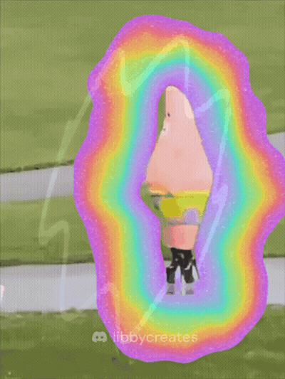 SpongeBob Surrounded By Rainbow Aura GIF