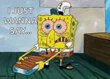 Spongebob Tired I Just Wanna Say Book Smash Face GIF