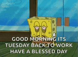 SpongeBob Tired Tuesday GIF