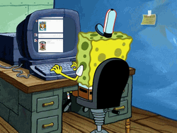 SpongeBob Using Computer  GIF