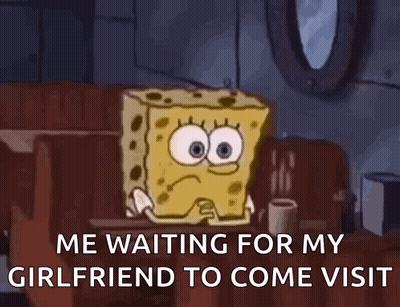 SpongeBob Waiting For Girlfriend With Coffee GIF