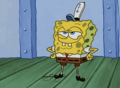 SpongeBob Wearing Anchor Hat GIF