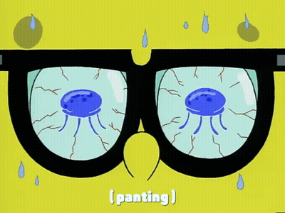 Spongebob Wearing Glasses With Jellyfish In Eyes GIF
