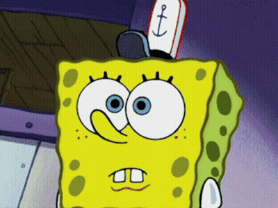 SpongeBob Wearing Hat With Blue Anchor GIF