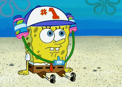 Spongebob Wearing Number 1 Hat GIF