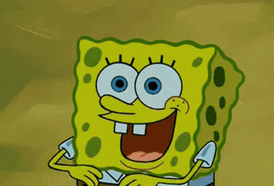 SpongeBob Wearing Rainbow Hat GIF