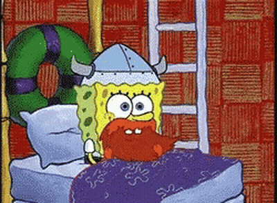 SpongeBob Wearing Viking Helmet GIF