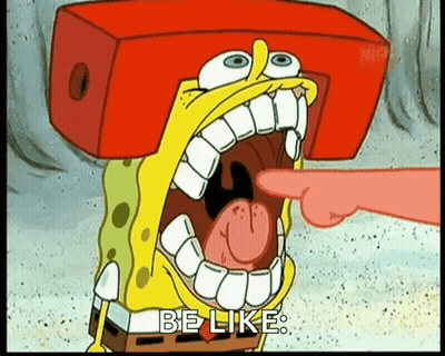 SpongeBob Wearing White Hat With Arrow Pointing Up GIF