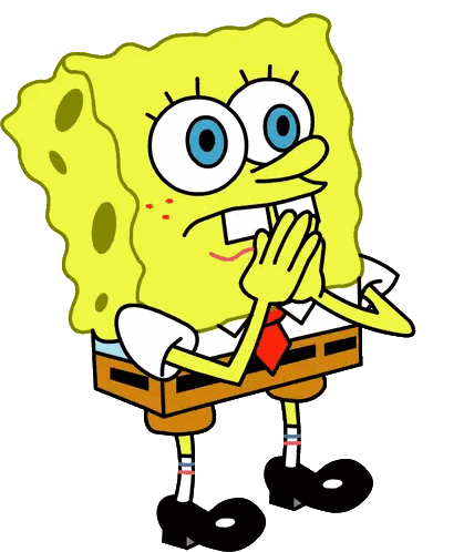 SpongeBob Wearing White Shirt And Shorts Sticker