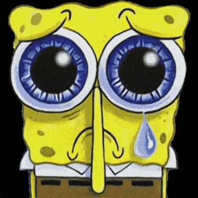 SpongeBob With Big Blue Eyes And Tears GIF
