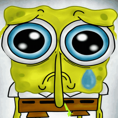 SpongeBob With Big Eyes And Tear GIF