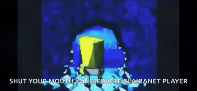 SpongeBob With Blue Hair Saying Shut Your Mouth GIF