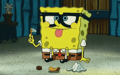 SpongeBob With Glasses And Mustache Sticking Tongue Out GIF