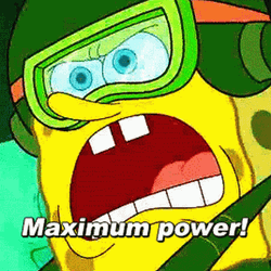 SpongeBob With Goggles Maximum Power GIF