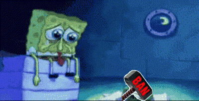 SpongeBob With Hammer Saying Ban GIF